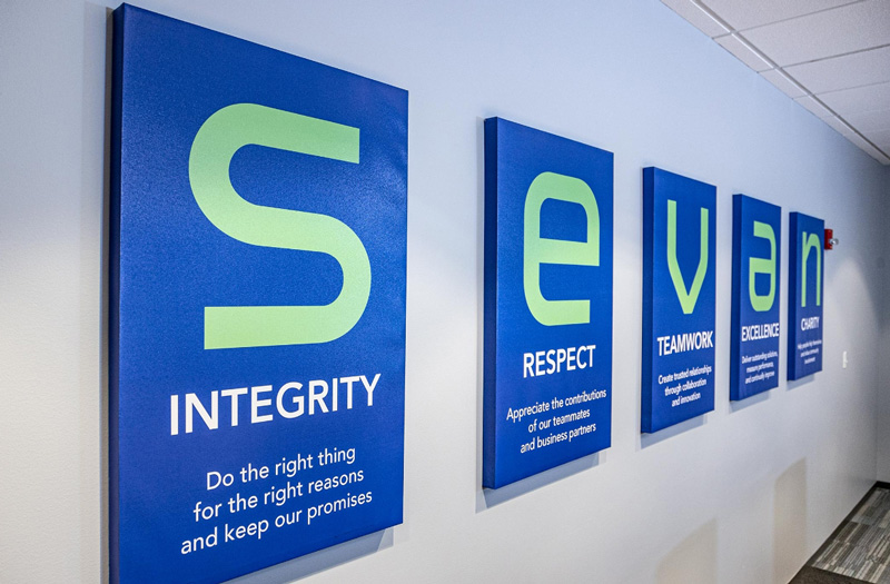 Who we are 1 Sevan Solutions Logo with foundational beliefs